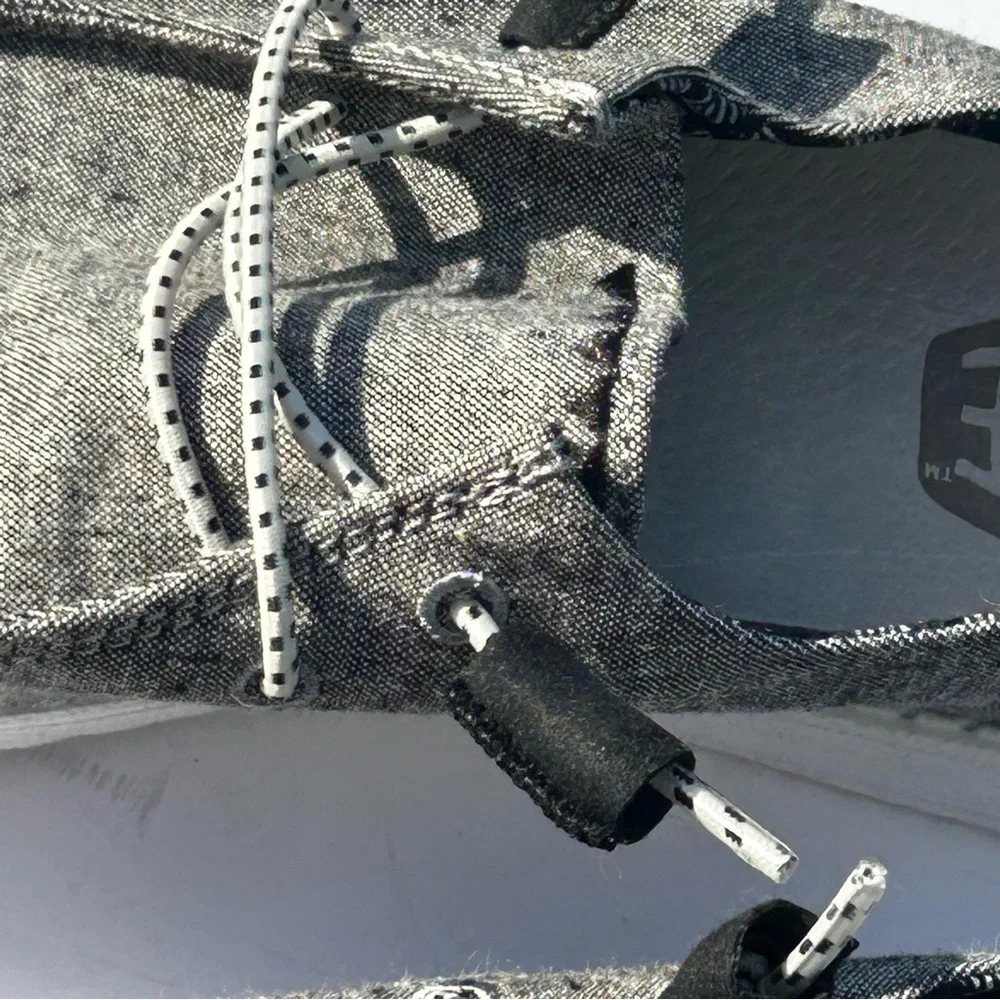 Hey Dude Wendy Chambray Woven Grey White Shoes Women’s Size 8 - Picture 3 of 10
